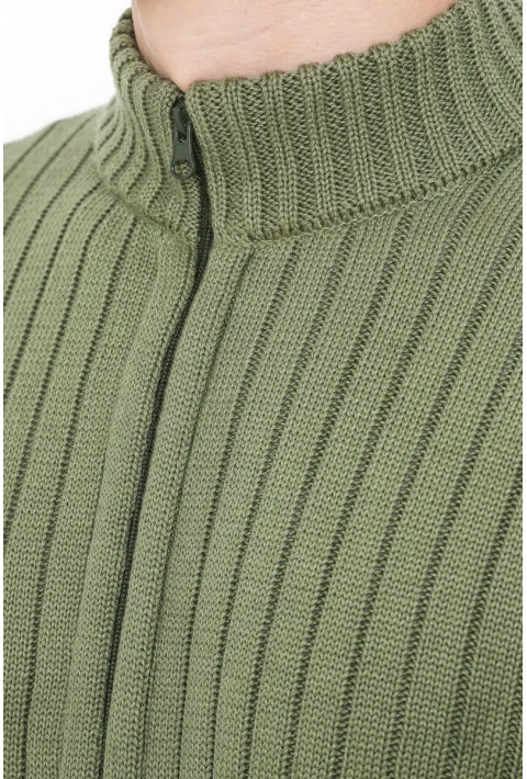 Soft Touch Zip Knit Cardigan Lysegrøn