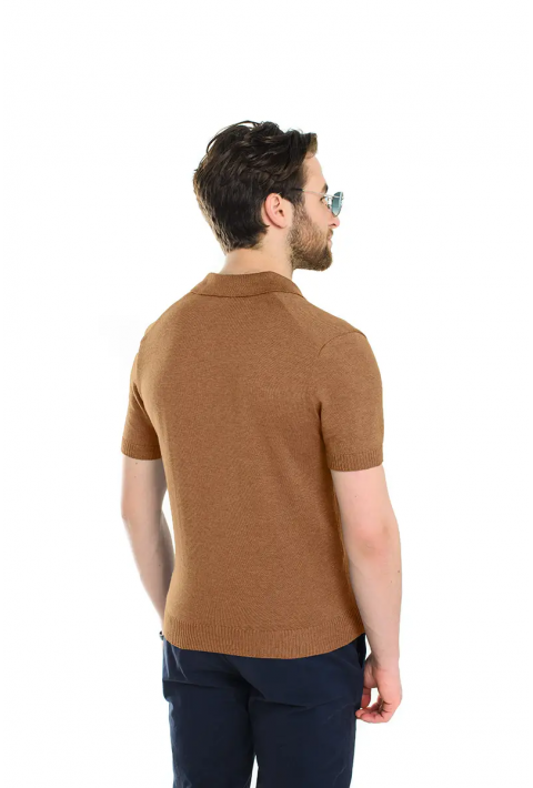 Knit T-Shirt "Polo" Brun