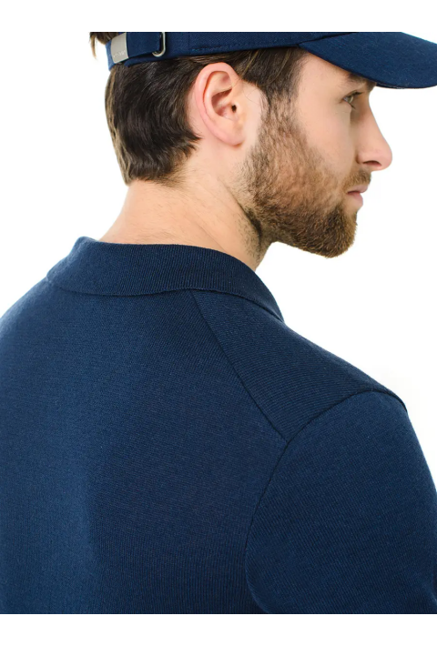 Knit T-Shirt "Polo" Blue