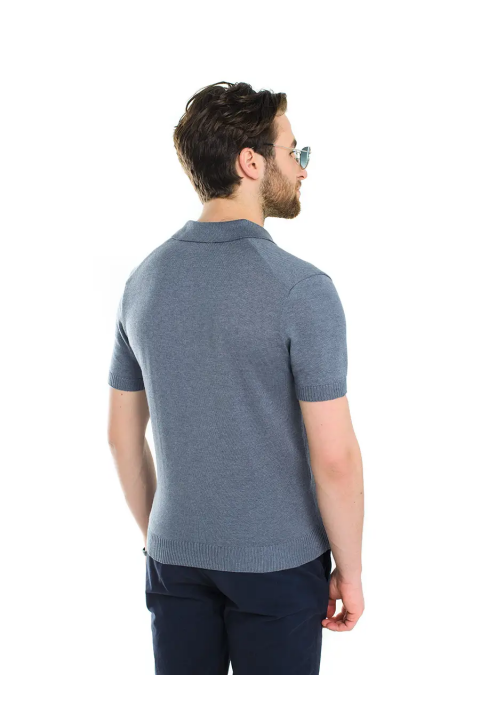 Knit T-Shirt "Polo" Grey