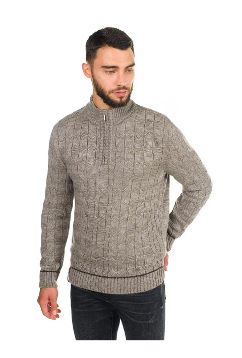 Soft Touch T-neck Zip Knit Sweater