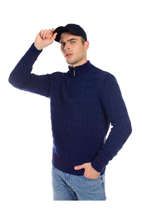 Soft Touch T-neck Zip Knit Sweater