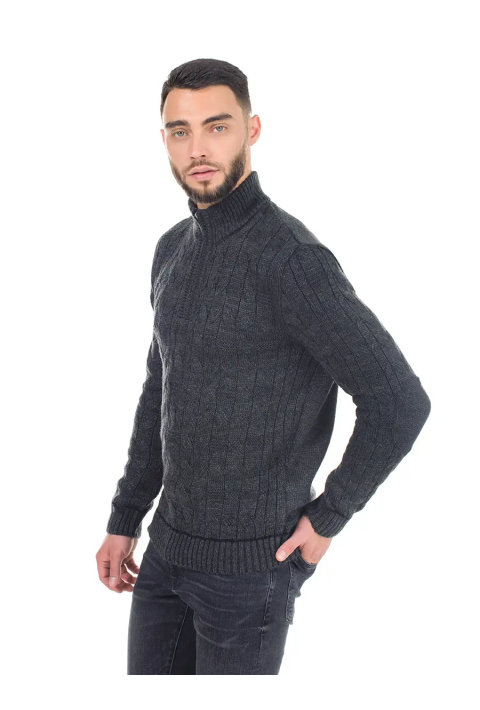 Soft Touch T-neck Zip Knit Sweater