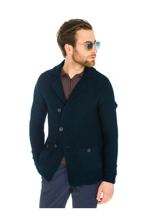 Knit Cardigan Blue