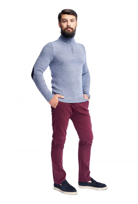 T-neck Zip Knit Sweater Jeans