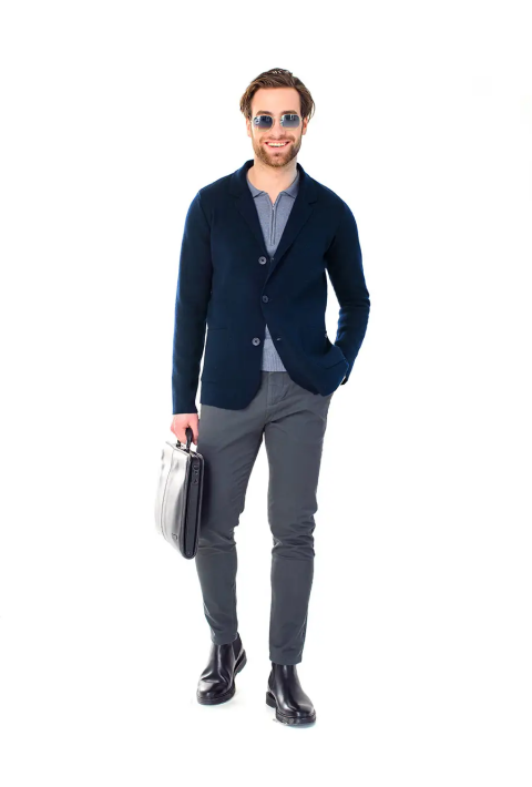 Soft Touch Knit Cardigan Blå