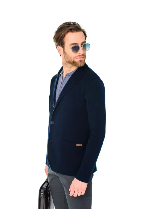 Soft Touch Knit Cardigan Blå