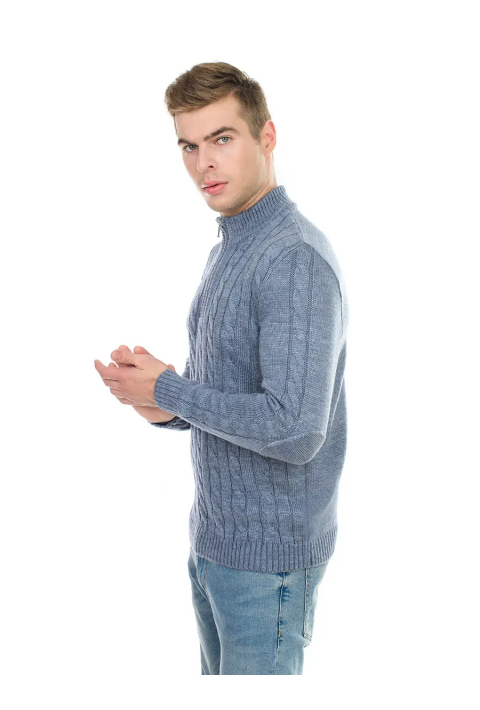 Soft Touch T-neck Zip Knit Sweater Jeans