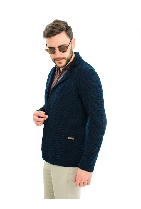 Knit Cardigan Blå