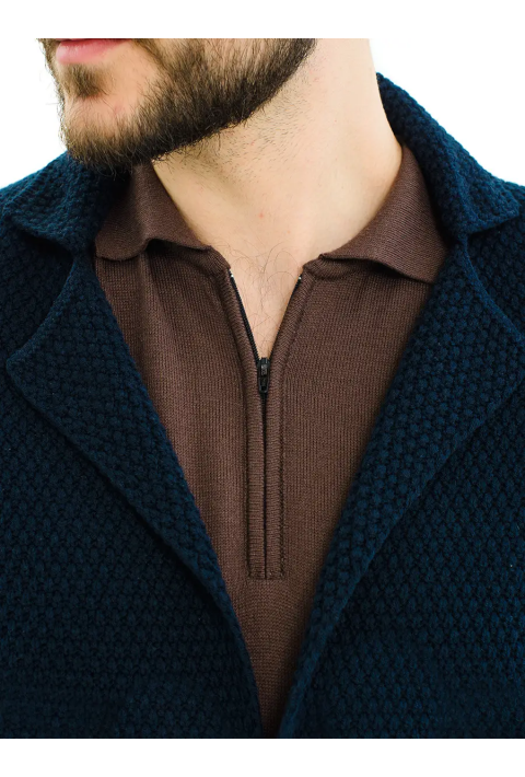 Knit Cardigan Blå