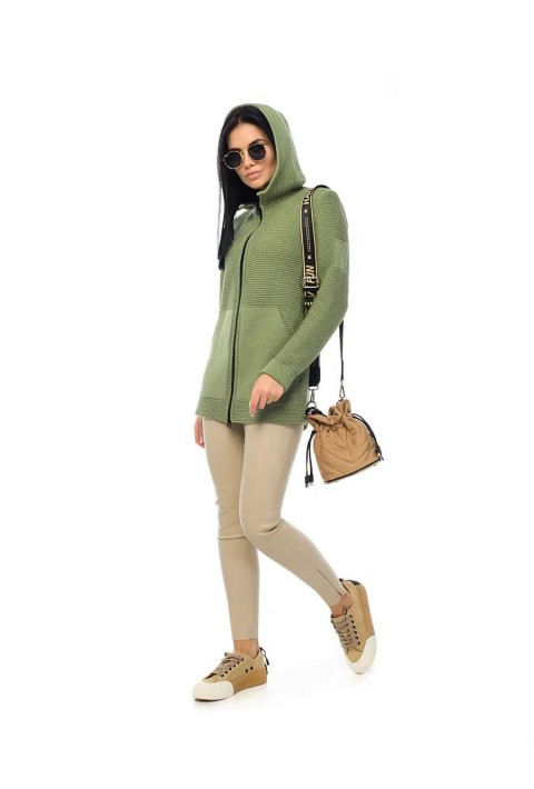 Knit Cardigan Zip Green