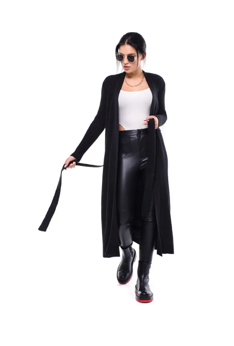 Loose Knit Cardigan Black