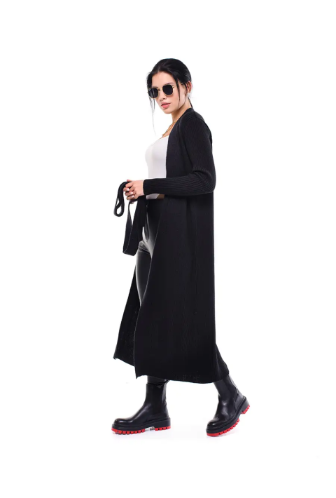 Loose Knit Cardigan Black