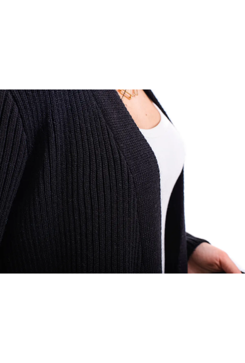 Loose Knit Cardigan Black