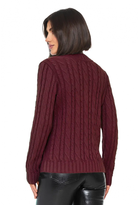 V-Neck Knit Sweater Bordeaux