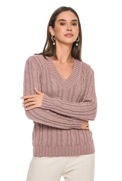 V-Neck Knit Sweater