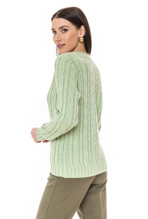 V-Neck Knit Sweater Light green