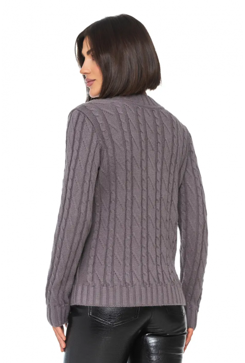V-Neck Knit Sweater Grey
