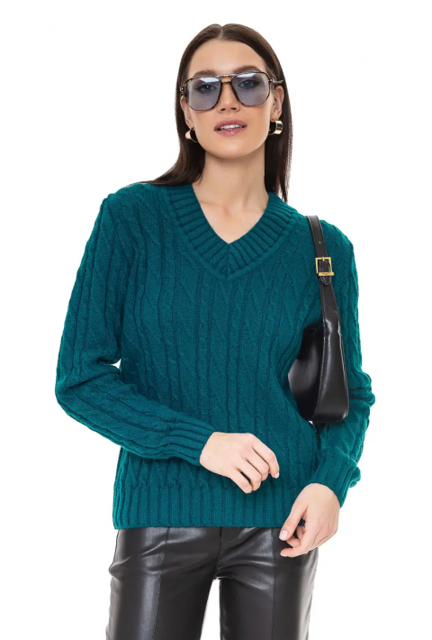 V-Neck Knit Sweater