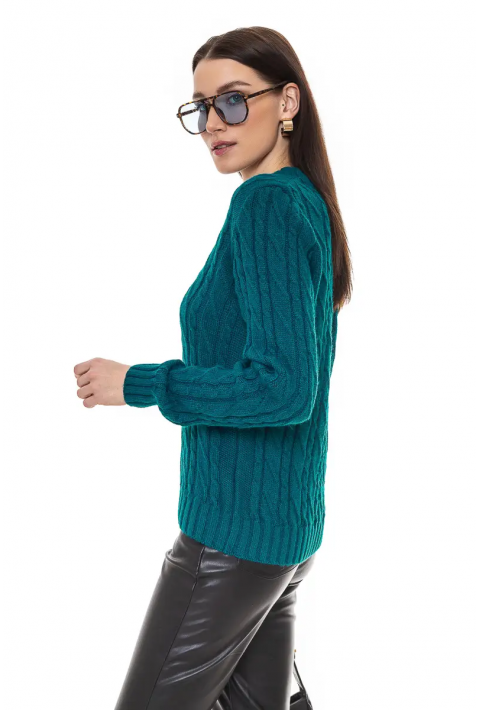V-Neck Knit Sweater Sailor blue