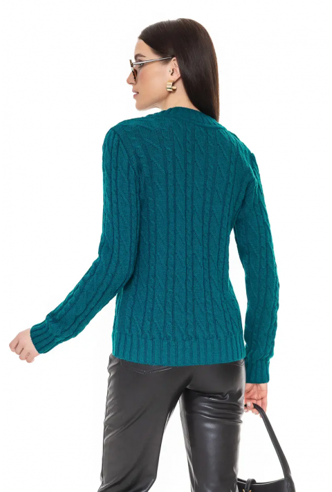 V-Neck Knit Sweater Sailor blue