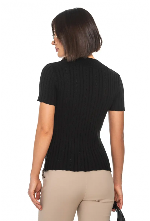 Short Sleeves Knit Jumper Black