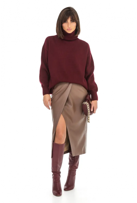 Oversize Knit Sweater Bordeaux