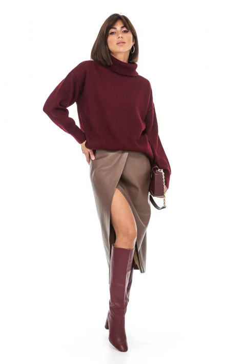 Oversize Knit Sweater Bordeaux