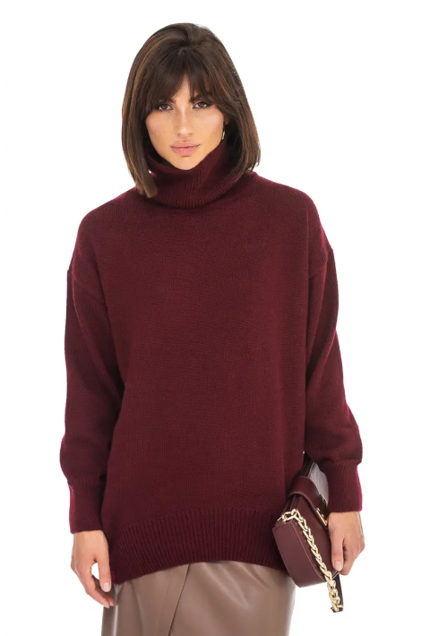 Oversize Knit Sweater Bordeaux