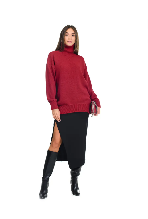 Oversize Knit Sweater Red