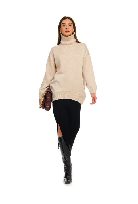 Oversize Knit Sweater Beige