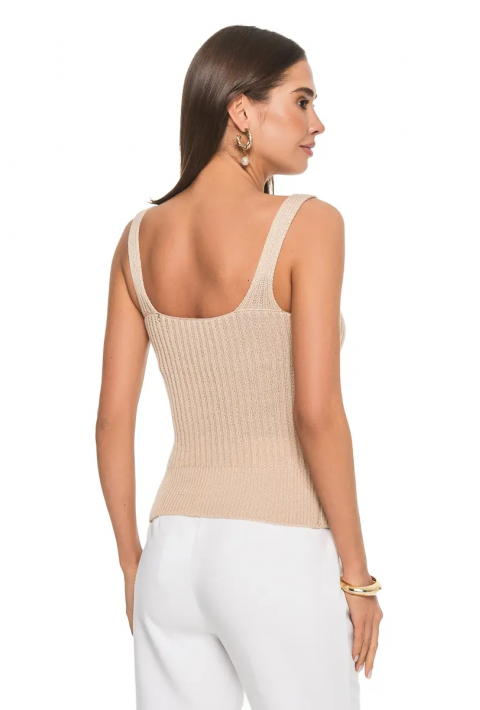 Knit T-top Beige