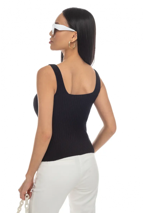 Knit T-top Black