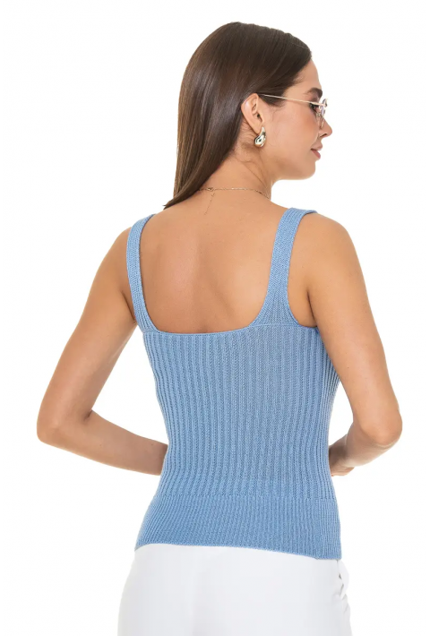 Knit T-top Light blue