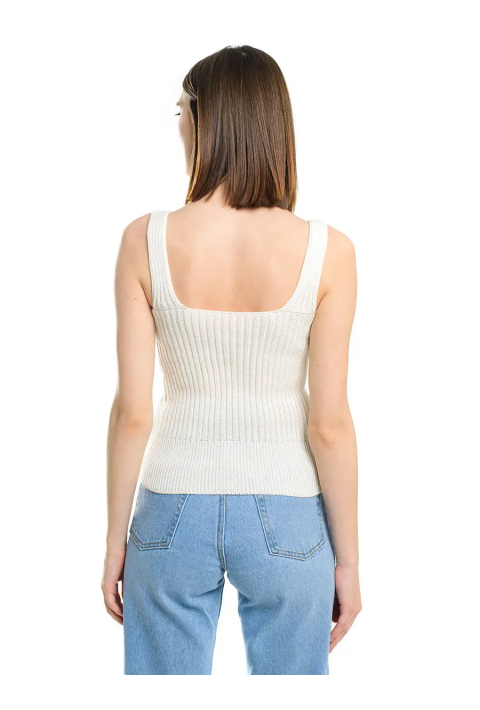 Knit T-top Cream