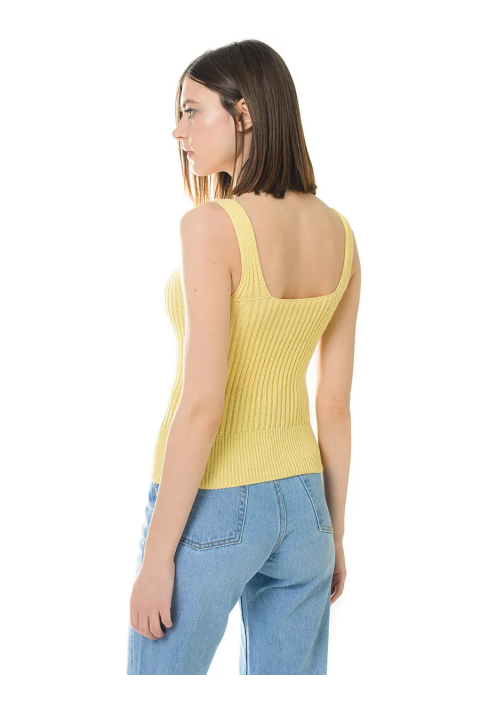 Knit T-top Yellow