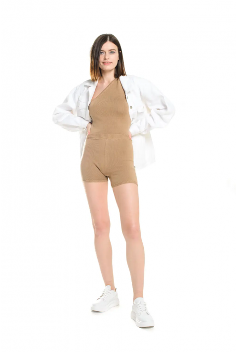 Knit T-top&Shorts Beige