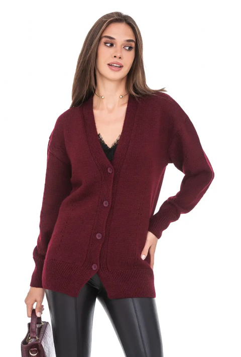 Knit Cardigan Bordeaux