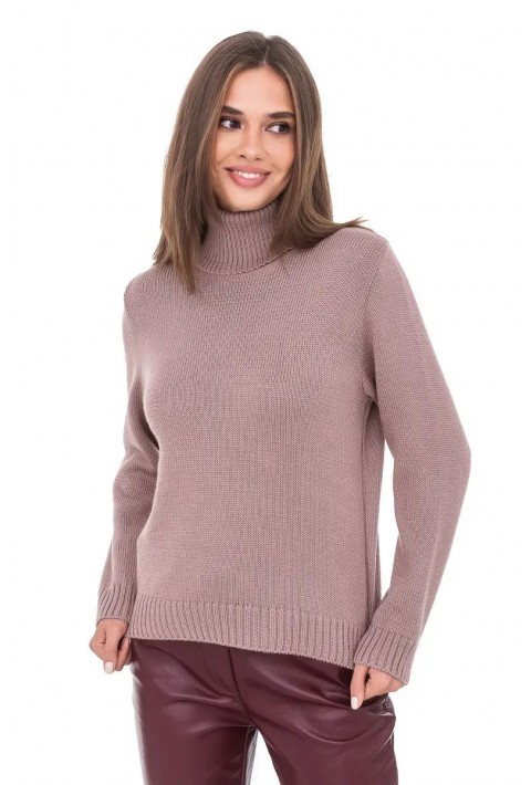 Turtleneck knit pullover Rose