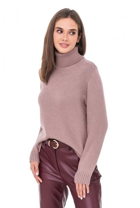 Turtleneck knit pullover Rose