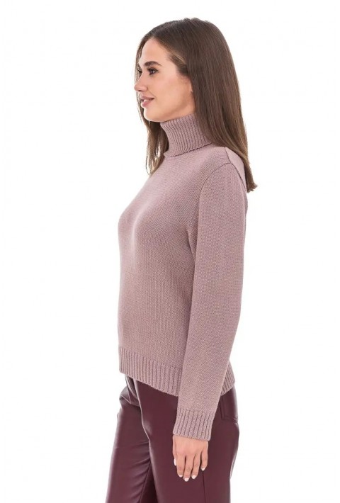 Turtleneck knit pullover Rose