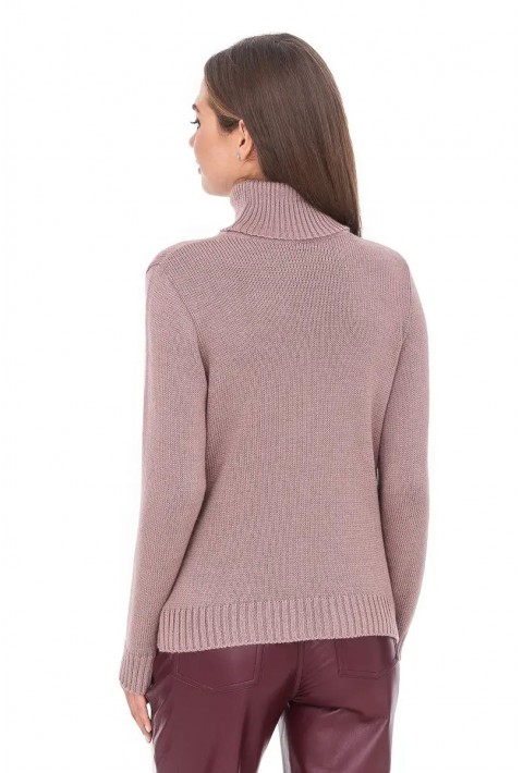 Turtleneck knit pullover Rose