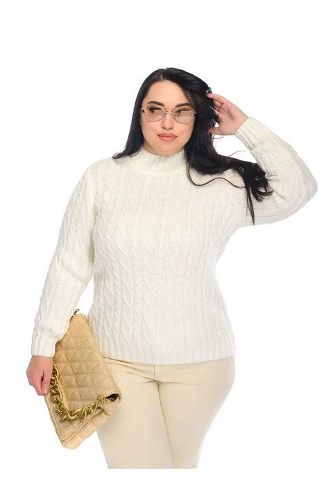 Soft Touch T-neck Knit Sweater Creame