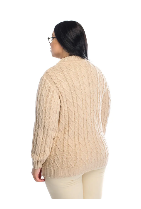 Soft Touch T-neck Knit Sweater Beige