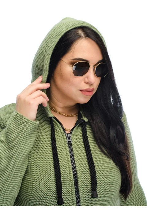 Knit Cardigan Zip Grøn