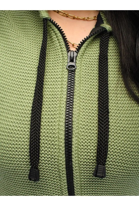 Knit Cardigan Zip Grøn