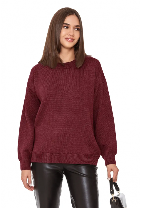 Soft Touch O-neck Knit Jumper Bordeaux