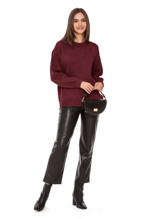Soft Touch O-neck Knit Jumper Bordeaux