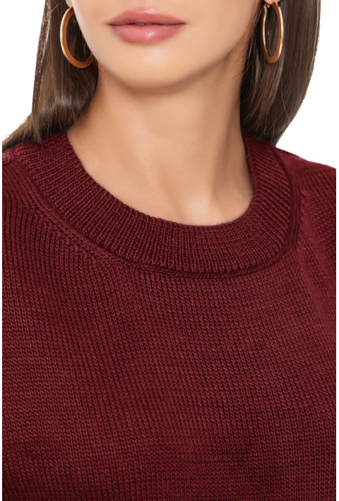 Soft Touch O-neck Knit Jumper Bordeaux