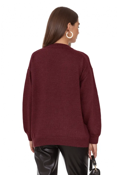 Soft Touch O-neck Knit Jumper Bordeaux